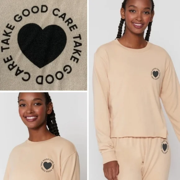 Spiritual Gangster Take Good Care Vintage Terry Crop Sweatshirt- NWT Med… - Picture 4 of 8